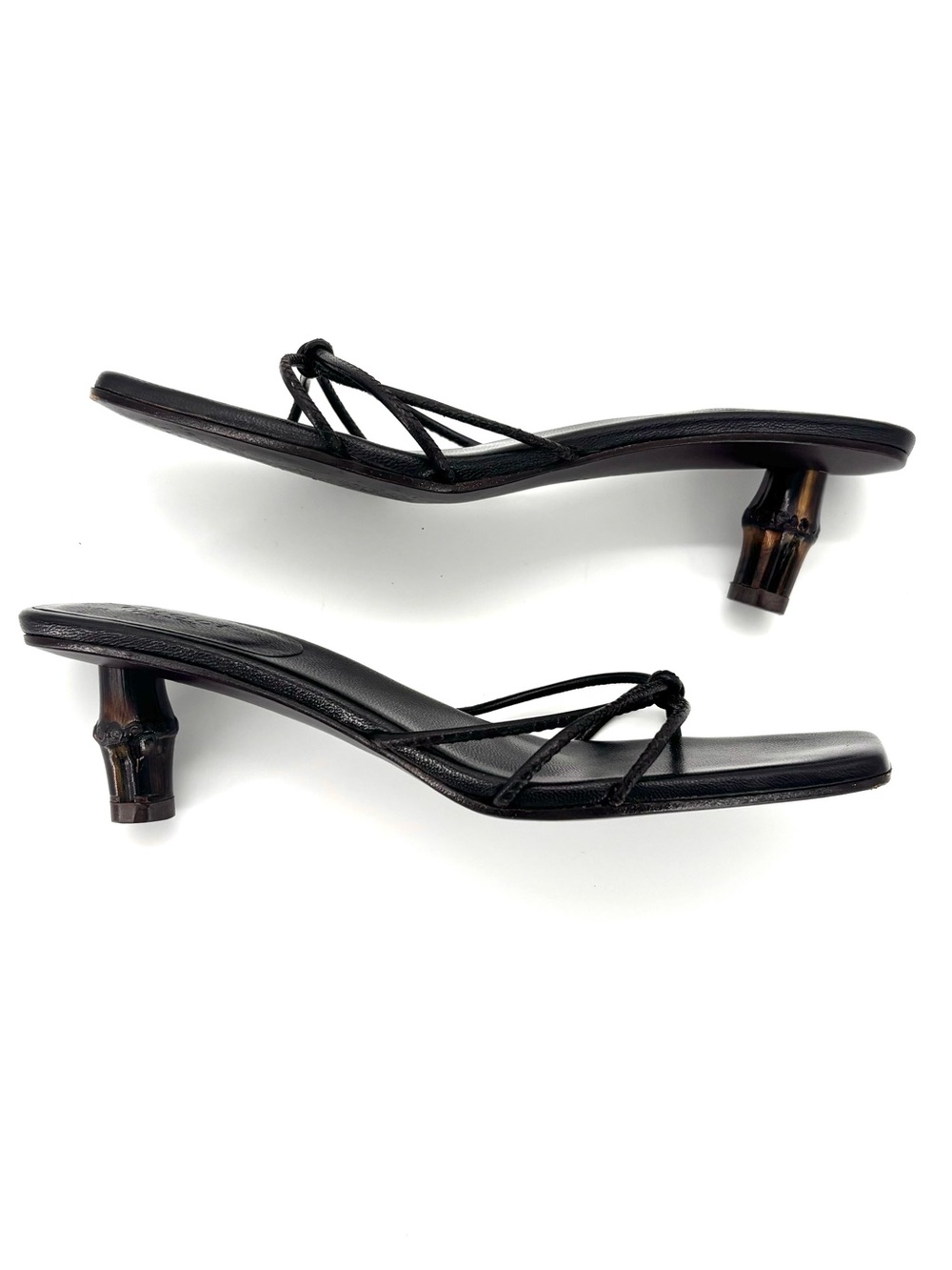 Vintage Gucci Tom Ford Bamboo Heel Slip On Mules Sandals 6 - Picture 5 of 8